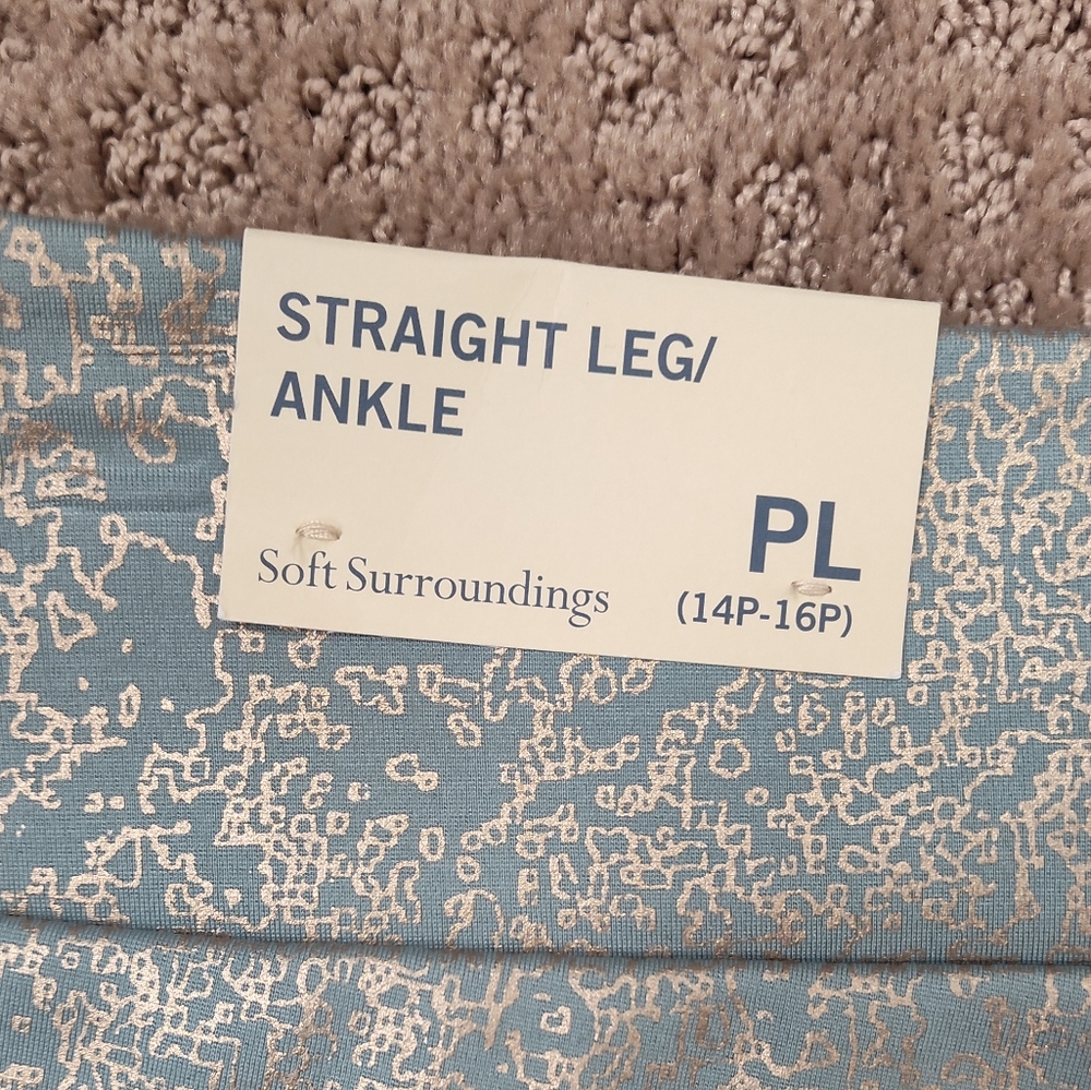 Soft Surroundings Light Blue Patterned Pants - Picture 5 of 8